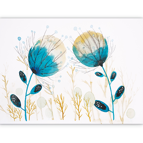 Watercolors with flower motifs as decoration for a home interior