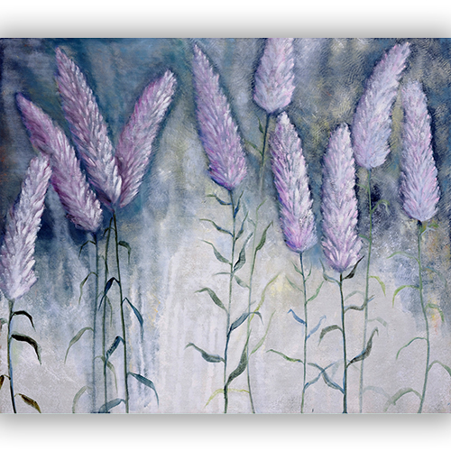 oil on canvas oil painting modern art great 100x120 cm green pink violet flowers for bedroom Marta Konieczny botany nature garden beautiful best gallery unique oryginal