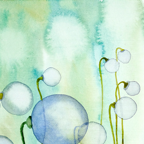 original watercolor Marta Konieczny present  gift for woman  for girl  for friend  for bedroom  present  beauty  best  professional 
 Hahnemuhle paper  40x30 cm  delicate  nature  mint  green  blue  gray