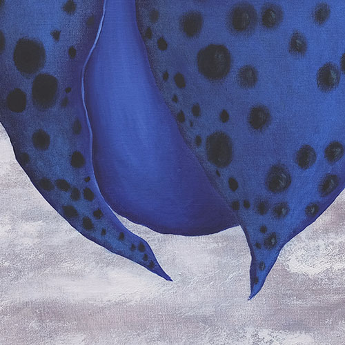 oil on canvas  best oil painting  Marta Konieczny  home decoration  for gift  for women  botany  nature  plants  organic  flower  fruit  blue  grey