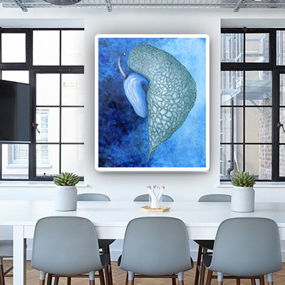 oil on canvas beautiful painting  botany flowers  blue   very big  for present  to sell 
best gallery art  for home  for bedroom  modern art  unicorn  green 