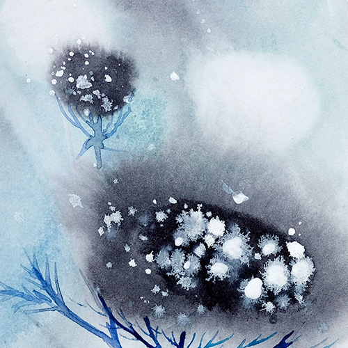 original watercolor aquarelle Marta Konieczny best beautiful gallery modern art for present for gift for bedroom for salon on wall for birthday for order mint green grasses meadow flowers grey  black