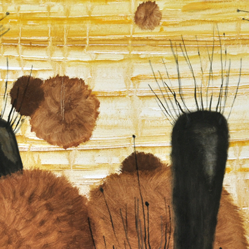Marta Konieczny  duży obraz olejny do salonu  na ścianę  na prezent  do loftu  super  najlepszy  najpiękniejszy  piękny  żółty  brązowy  czarny  botaniczny 