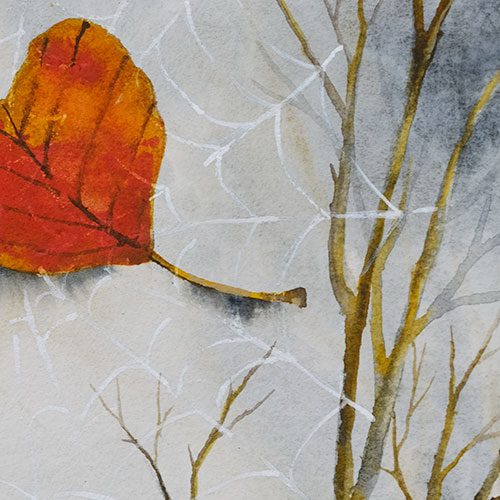 original professional watercolor painted on paper Baohong 41x31 cm vertcal best decoration for sleeping room love heart web leaf a fervent declaration of love and longing best watercolor gallery in Warsaw in tarchomin in Bialoleka