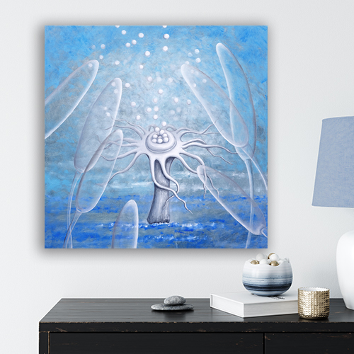 original oil paintings turquoise flowers blue for saloon for bedroom for woman delicate landscape unique best gallery