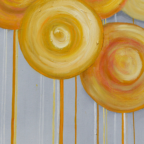 oil on canvas  best oil painting  Marta Konieczny  home decoration  for gift  for women  botany  nature  plants  organic  beautiful  modern  orange  grey  flowers  abstract  super  original