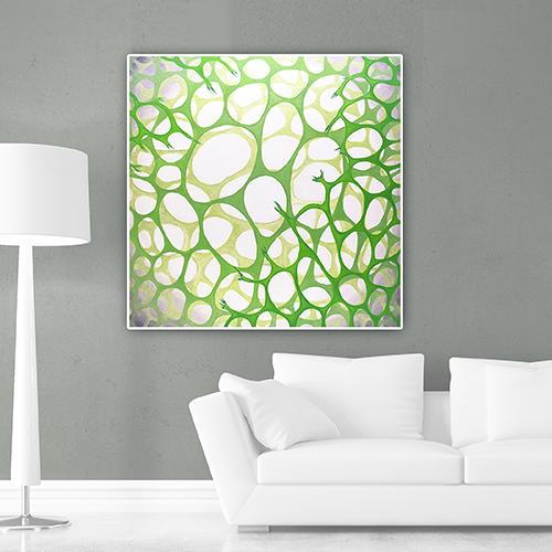 green white  organic structure  botany form  square  original 
oil on canvas  best oil painting  Marta Konieczny  home decoration  for gift  for women  botany  nature  plants  organic  beautiful  modern