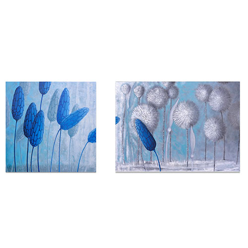 oil on canvas  best oil painting  Marta Konieczny  home decoration  for gift  for women  botany  nature  plants  organic  blue  grey  flowers  garden  original  great  biggest  very big  modern  gentle