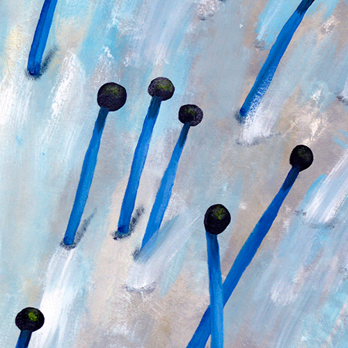 oil on canvas  best oil painting  Marta Konieczny  home decoration  for gift  for women  botany  nature  plants  organic  beautiful  modern  blue  plants  super  original  unique  super