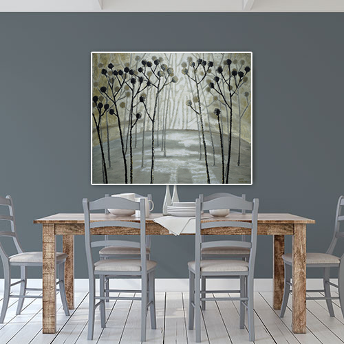 oil on canvas  best oil painting  Marta Konieczny  home decoration  for gift  for women  botany  nature  plants  organic  beautiful  modern  golden  grey  plants  garden 