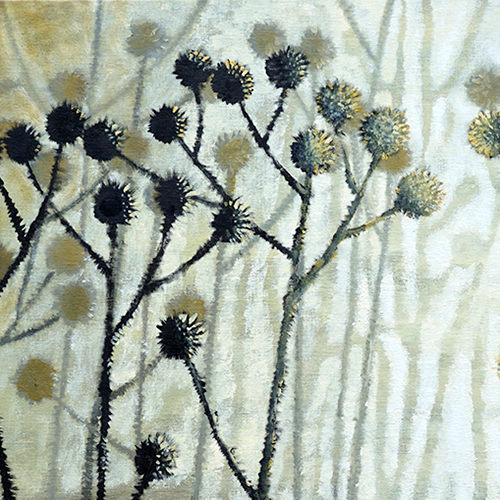 oil on canvas  best oil painting  Marta Konieczny  home decoration  for gift  for women  botany  nature  plants  organic  beautiful  modern  nature  plants  meadow  golden  grey  original  100x120 cm